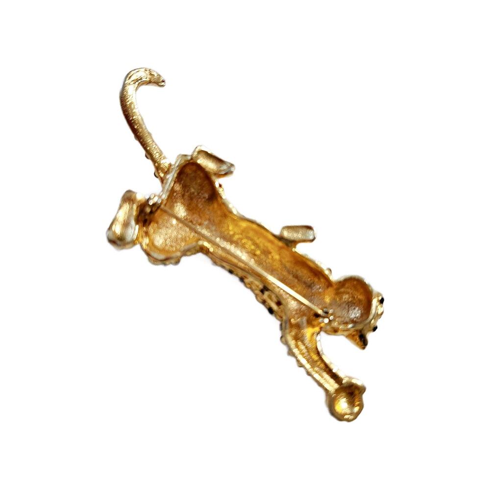 Art Deco Leopard Panther Brooch, 3" Long - Picture 4 of 9